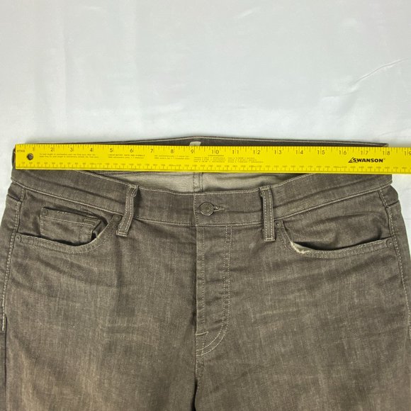 7 For All Mankind Jeans Mens 36x28 Button Fly Straight Brown Stretch Distressed - Picture 9 of 16